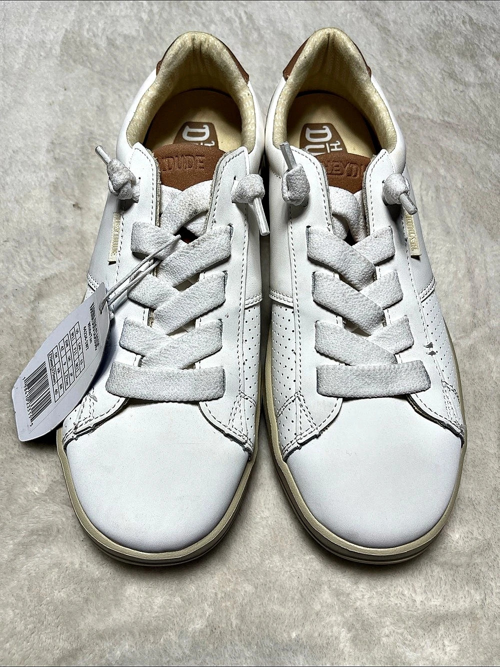 Hey Dude Woman’s Karina Duo Classic White/Tan Sneakers US 11 NWT